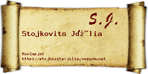 Stojkovits Júlia névjegykártya